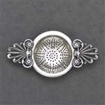 Tea Strainer by Wm. Rogers, Silverplate Scrpll & Flower Design