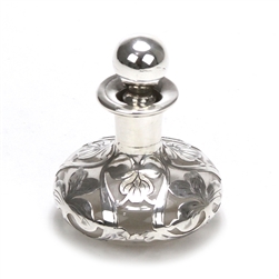 Perfume Bottle, Sterling/Glass Silver Overlay