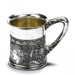 Child's Cup by Meriden, Silverplate Victorian Woman<br>Monogram Alvin