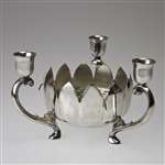 Centerpiece Bowl by Leonard, Silverplate & Candle Holder
