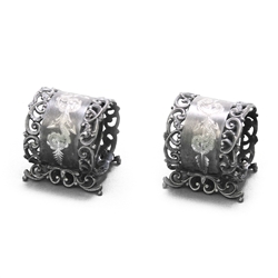 Napkin Rings, Pair, Silverplate Victorian