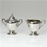 Primrose by Wm. Rogers & Son, Silverplate Cream Pitcher & Sugar Bowl