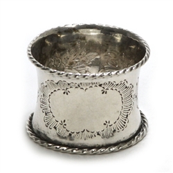 Napkin Ring, Silverplate Engraved Floral Design