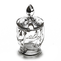 Mustard Pot, Sterling/Glass, Silver Overlay