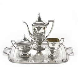Adoration by 1847 Rogers, Silverplate 4-PC Coffee Service w/ Tray
