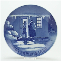 Christmas Plate by Bing & Grondahl, Porcelain Decorators Plate, Santa Clause