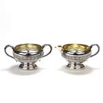 Cream Pitcher & Sugar Bowl by Viking, Silverplate, Scroll Design