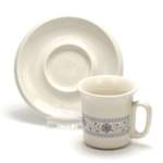 Demitasse Cup & Saucer by Ace, Stoneware, Blue Floral Design