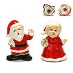 Salt & Pepper, Ceramic, Mr. & Mrs. Santa