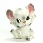 Figurine, Ceramic, Mouse, White