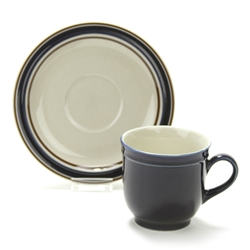 Cup & Saucer by Regency, Stoneware, Navy Blue