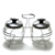 Condiment Jars & Stand by Foley, Stainless