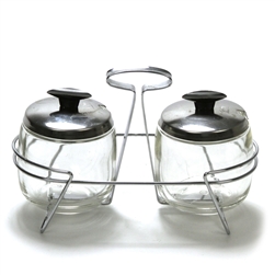 Condiment Jars & Stand by Foley, Stainless