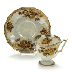 Demitasse Cup & Saucer, China, Brown Flowers