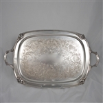 Daffodil by 1847 Rogers, Silverplate Tray, Chased Bottom w/ Handles