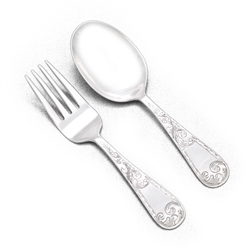 Baby Spoon & Fork by Rogers, Lunt & Bowlen Co., Sterling, Engraved