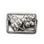 Pin, Sterling, Framed Flower