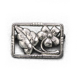 Pin, Sterling, Framed Flower