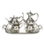 Georgian Gadroon by Community, Silverplate 5-PC Tea & Coffee Service w/ Tray, Fluted