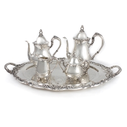 El Greco by Reed & Barton, Silverplate 5-PC Tea & Coffee Service w/ Tray