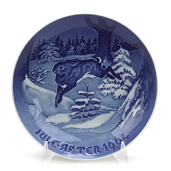 Christmas Plate by Bing & Grondahl, Porcelain Decorators Plate, Rabbit & Trees