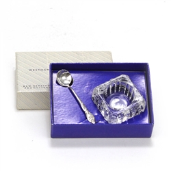 Enchanting Orchid by Westmoreland, Sterling Salt Spoon w/ Glass Dip