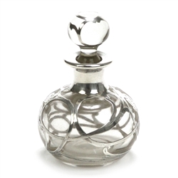 Perfume Bottle, Sterling/Glass, Silver Overlay