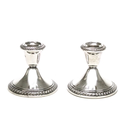 Candlestick Pair by Pilgrim Silver Plate, Silverplate, Gadroon Edge