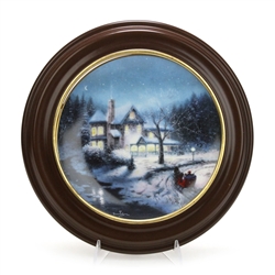 Thomas Kinkade by Knowles, Edwin, China Collector Plate, Moonlit Sleigh Ride