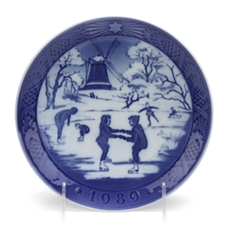 Christmas Plate by Royal Copenhagen, Porcelain Decorators Plate, The Old Skating Pond