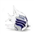 Figurine, Glass, Blue & White Striped