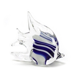 Figurine, Glass, Blue & White Striped