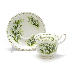 Flower of the Month by Royal Albert, China Cup & Saucer, January, Snowdrops