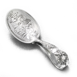 Floral Series by Watson, Sterling Baby Spoon, Curved Handle, Child and Animals