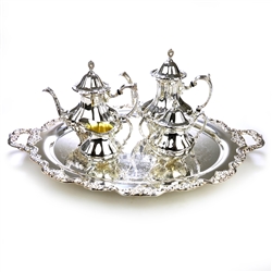 Grand Duchess by Towle, Silverplate 5-PC Tea & Coffee Service w/ Tray