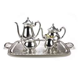 Queen Bess II by Tudor Plate, Silverplate 5-PC Tea & Coffee Service w/ Tray
