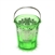 Ice Bucket, Glass, Green, Silver Overlay