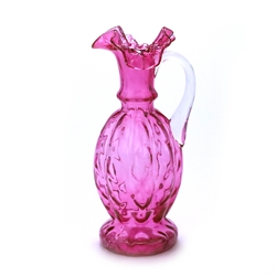 Diamond Optic Ruby (Overlay) by Fenton, Glass Pitcher