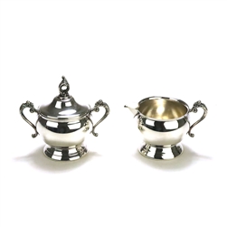 Cream Pitcher & Sugar Bowl by Pilgrim Silver Plate, Silverplate, Floral Design