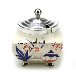 Jam/Jelly & Lid by Pagoda, China, Silverplate Lid, Footed