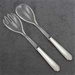 Lady Hilton by Westmoreland, Sterling Salad Serving Spoon & Fork, Plastic Tops