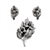 Pin & Earring Set by Danecraft, Sterling Hibiscus