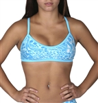 Adoretex Women's Leopard Crossback Workout Bikini Top