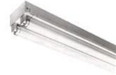 A 4 foot double tube T8 64 watt fluorescent dimming fixture with high quality powder coated white finish