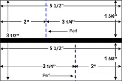 5-1/2" x 3-1/2" 2-up Postage Tapes, Box of 300