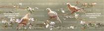 Doves And Apple Blossoms Birds & Ducks Rear Window Graphic