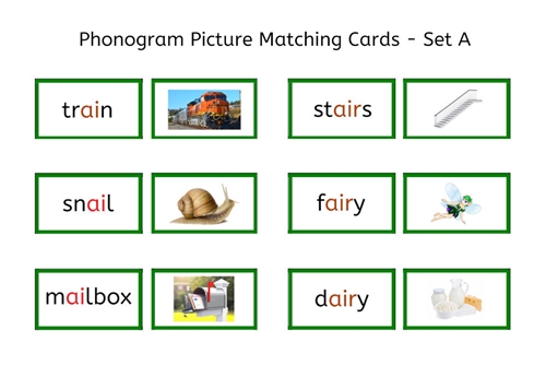 Green Picture Matching Cards - Set A (PDF)