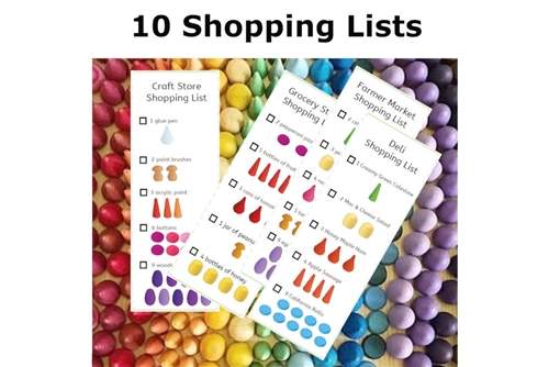 Mandala Loose Part Cards - 10 Shopping Lists (PDF)