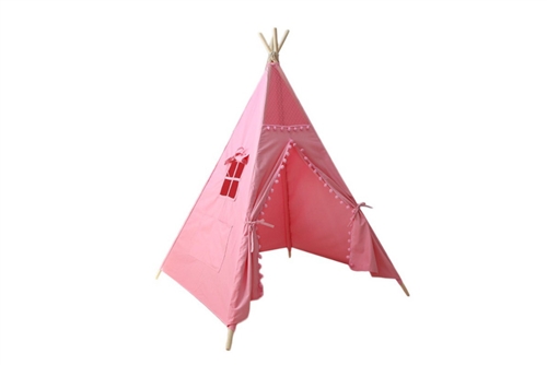 Pink Laced Canvas Teepee Tent