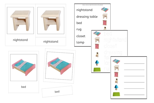 Pink Bedroom Language Exercise Cards - Set A (PDF)